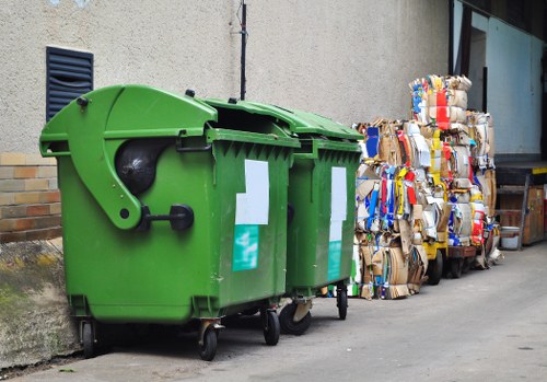 Professional waste removal team at work